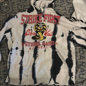 Tie-Dye Hoodie - Black and White